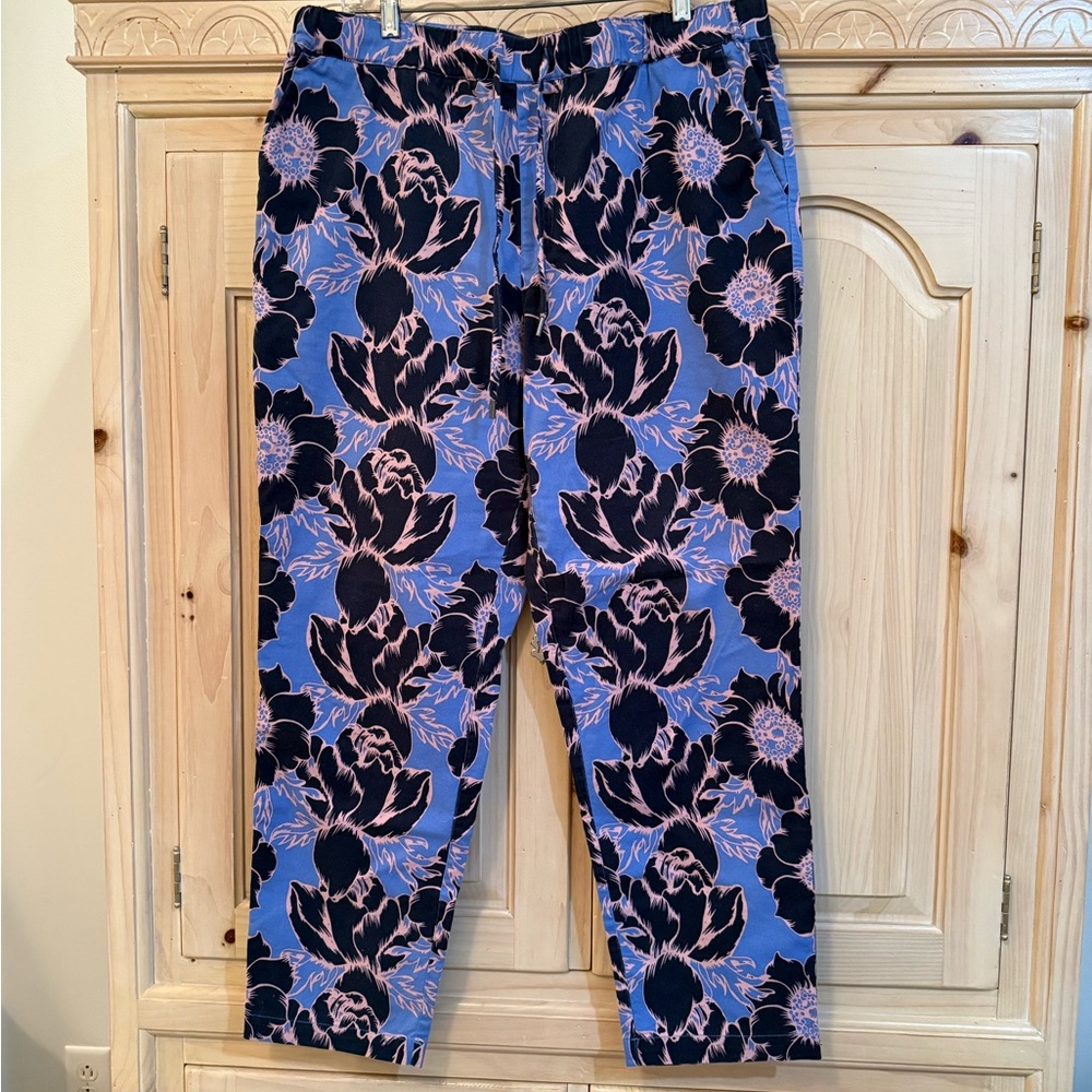 Wildfang Blue and Black Floral Chinos